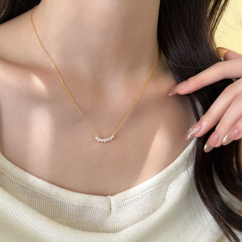 Smile Zirconia Pendant Necklace - Necklaces | ZAFARI Studio Jewelry