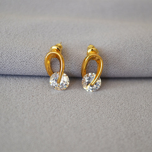 Zirconia & Twist Stud Earrings - Zafari Studio Jewelry