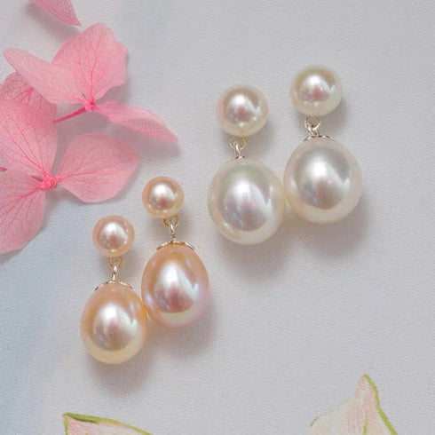 Oval Pearl Drop Earrings 18K Gold Vermeil - Zafari Studio Jewelry
