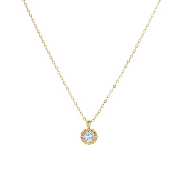 Flower Zirconia Pendant Necklace