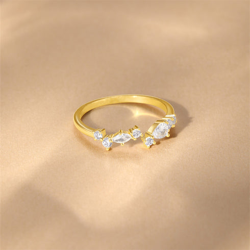 Multi Zirconia Open Closure Ring - Zafari Studio Jewelry