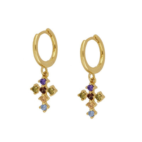Cubic Zirconia Stones Hoop Earrings - Zafari Studio Jewelry