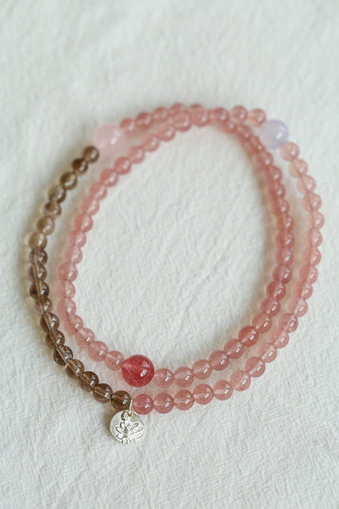 Purple, Rose Crystal Beads Bracelet - Zafari Studio Jewelry