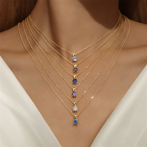 Classic Birthstone Necklace - Zafari Studio Jewelry