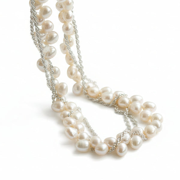 Twisted Freshwater Pearl Chain Necklace