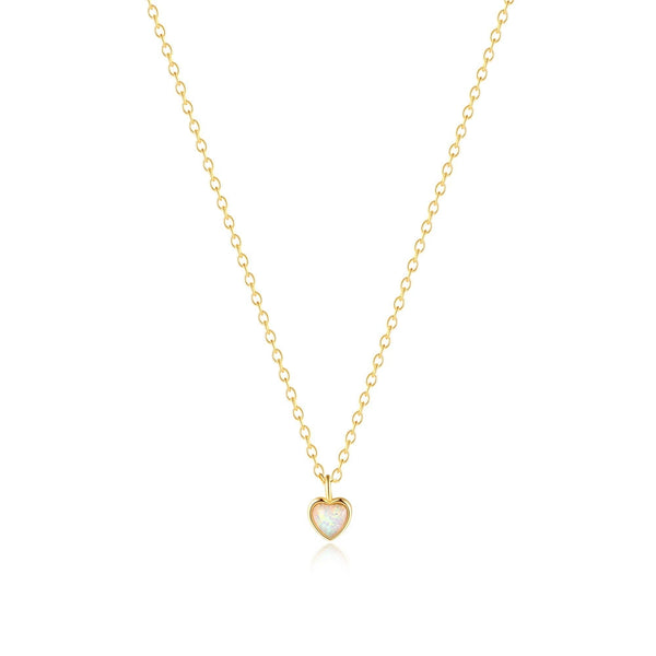 Opal Heart Pandent Necklace - Zafari Studio Jewelry