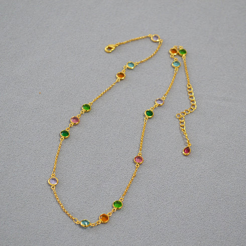 Multicolor Gemstone Necklace - Zafari Studio - Zafari Jewlery