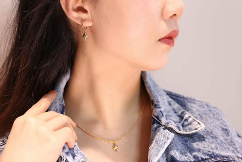 North Star Earrings, Pendant or Full Set - Zafari Studio Jewelry