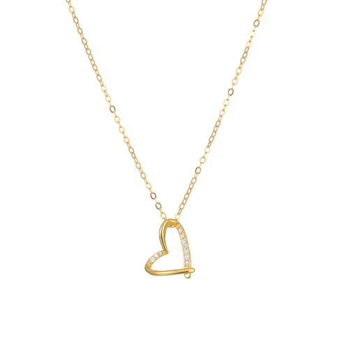 Open Heart Zirconia Pendant Necklace