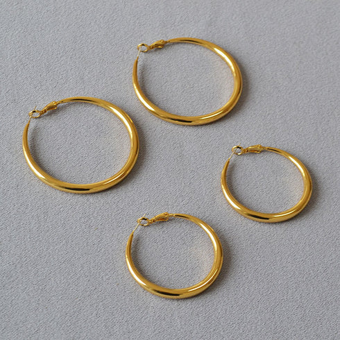 Large Gold Hoop Earrings - Zafari Studio Jewelry