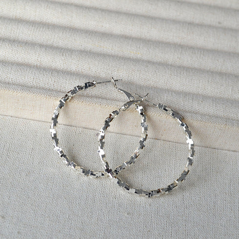 Large Silver Hoop Earrings