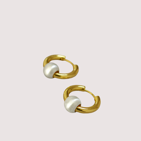 Cats Eye Ball Hoop Earrings - Zafari Studio Jewelry