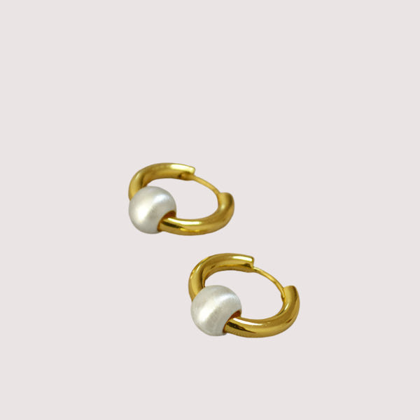 Cats Eye Ball Hoop Earrings - Zafari Studio Jewelry