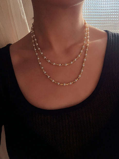 Red Spinel & Pearl Long Beaded Necklace