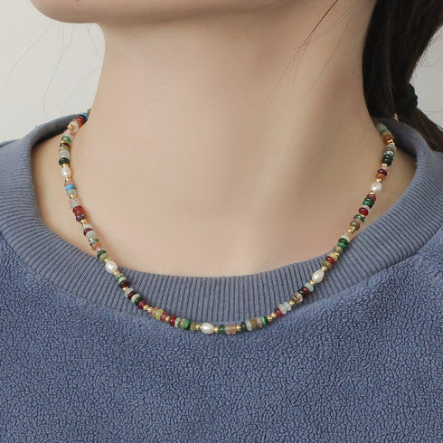 Multicolor Gemstones Beads Necklace, Bracelet or Full Set - Zafari Studio Jewelry