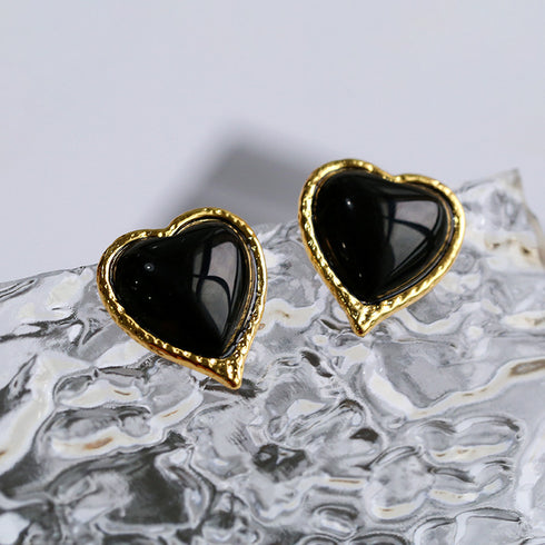 Crystal Heart Stud Earrings