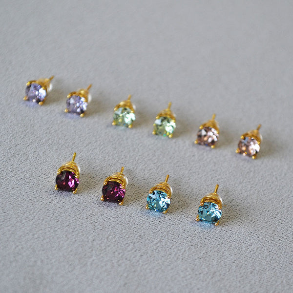 Crystal Diamond Ear Stud Earrings - Zafari Studio Jewelry