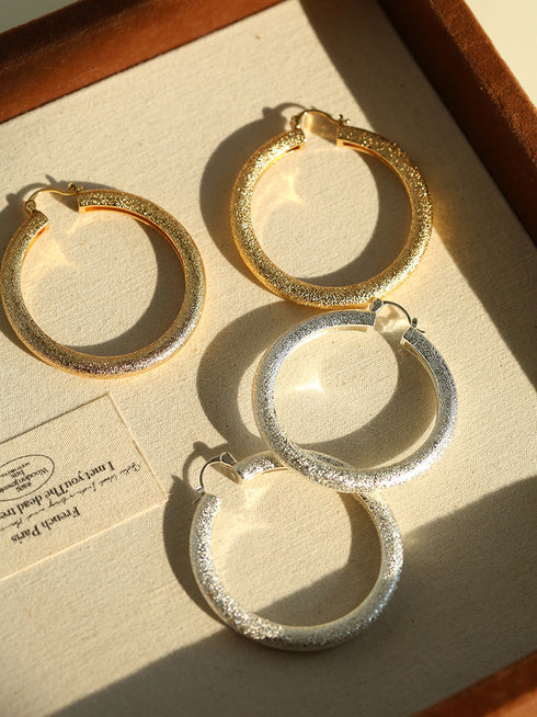 Frosted Hoop Earrings