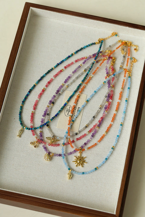 Multicolor Natural Stones Beaded Necklace - Zafari Studio Jewelry