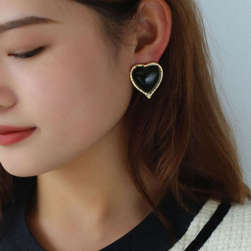 Crystal Heart Stud Earrings