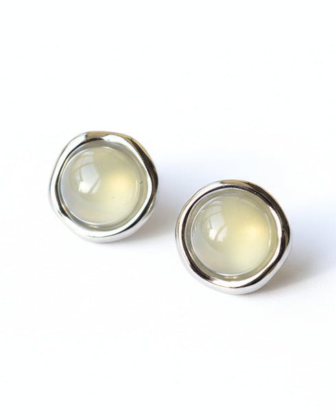 Blue Lapis White Onyx Stud Earrings