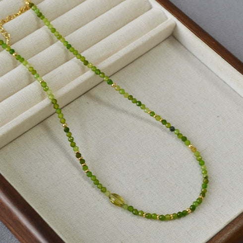 Green Natural Stone Beads Necklace - Zafari Studio Jewelry