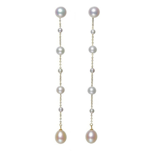 Waterdrop Pearl Long Drop Earrings - Zafari Studio Jewelry