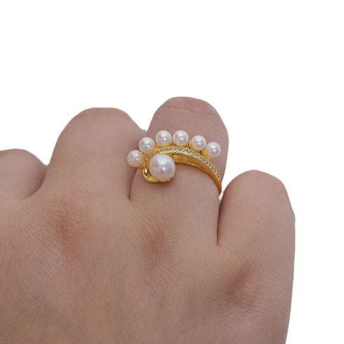 Various Style Freshwater Pearl Ring Gold Vermeil - Zafari Studio Jewelry