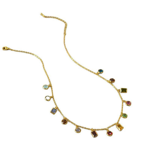 Colorful Cubic Zirconia Necklace - Zafari Studio Jewelry