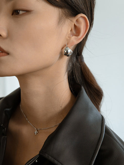 Round Disco Ball Hoop Stud Earrings - Zafari Studio Jewelry