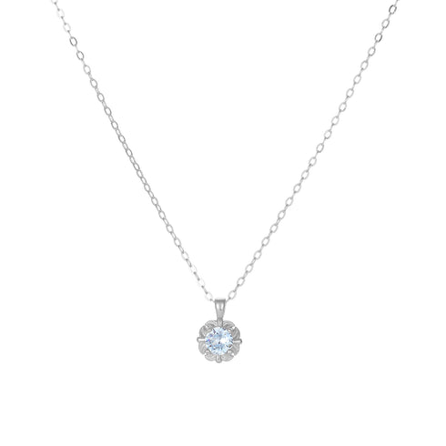 Flower Zirconia Pendant Necklace