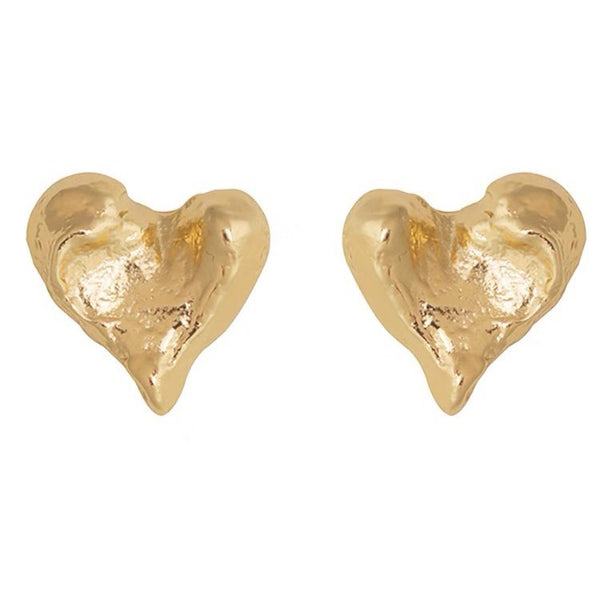 Trendy Heart Gold Earrings - Zafari Studio Jewelry