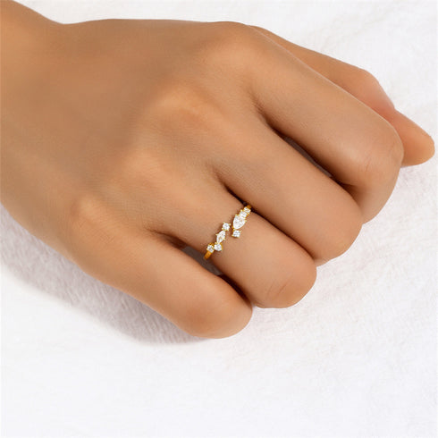 Multi Zirconia Open Closure Ring - Zafari Studio Jewelry