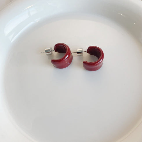 Wide C Hoop Earrings - Zafari Studio Jewelry