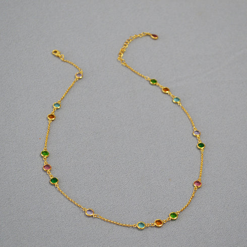 Multicolor Gemstone Necklace - Zafari Studio - Zafari Jewlery