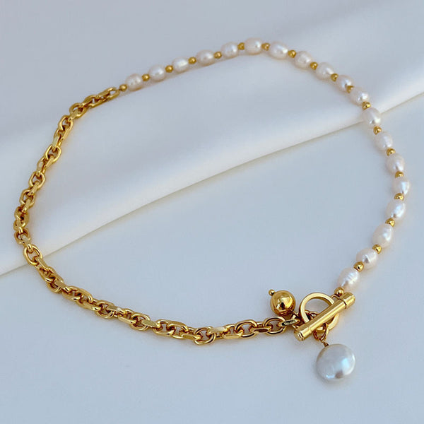 Freshwater Pearl Beaded Chain Necklace & Bracelet or Full Set - Zafari Studio Jewelry