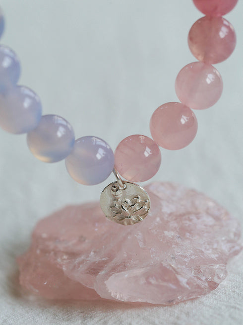 Purple, Rose Crystal Beads Bracelet - Zafari Studio Jewelry