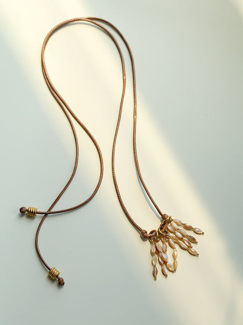 Shell Beads Cord Necklace, Earrings or Full Set - Zafari Studio Jewelry