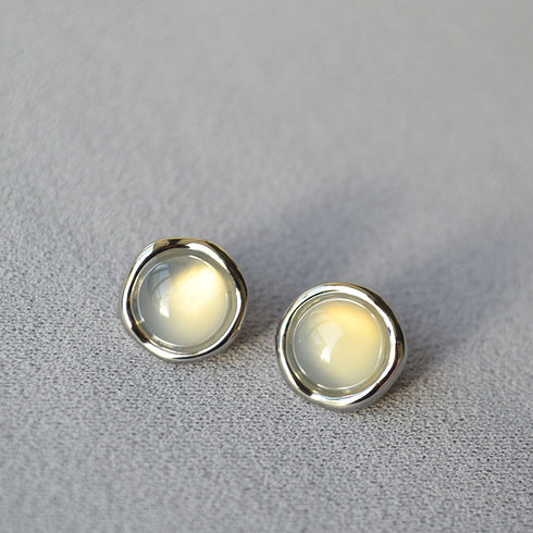 Blue Lapis White Onyx Stud Earrings