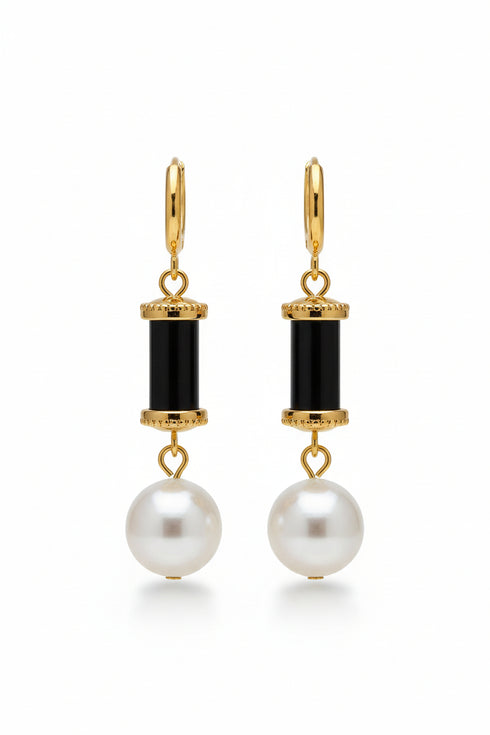 Star Pearl, Black Agate Stud Earrings (Copy) - Earrings | ZAFARI Studio Jewelry