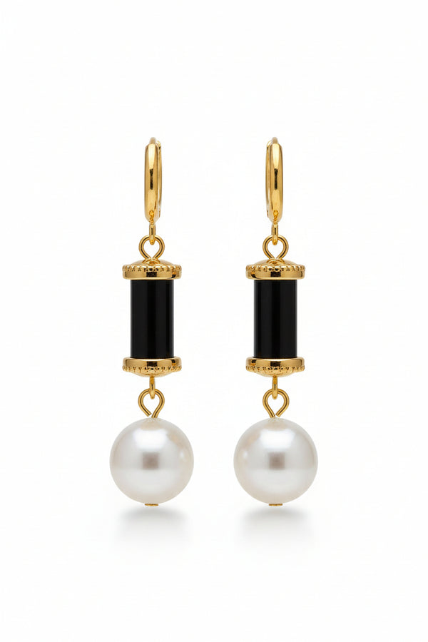 Star Pearl, Black Agate Stud Earrings (Copy) - Earrings | ZAFARI Studio Jewelry