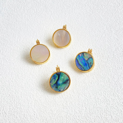 Abalone and white Mother of Pearls Shell-shaped earrings - Zafari Studio Jewelry