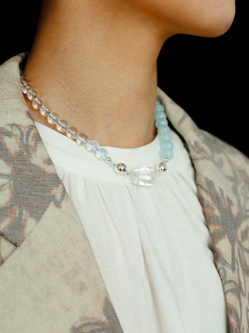 Crystal Beaded Necklace with Removable Clasp - Zafari Studio Jewelry