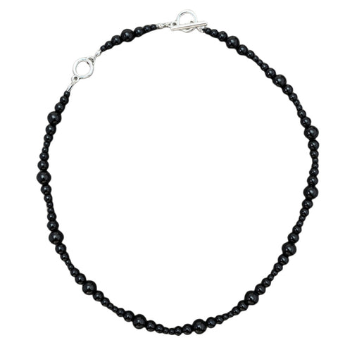 Black Gradual Onyx Beaded Necklace - Zafari Studio Jewelry