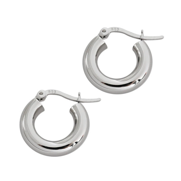 Glossy Hoops Earrings Sterling Silver - Zafari Studio Jewelry