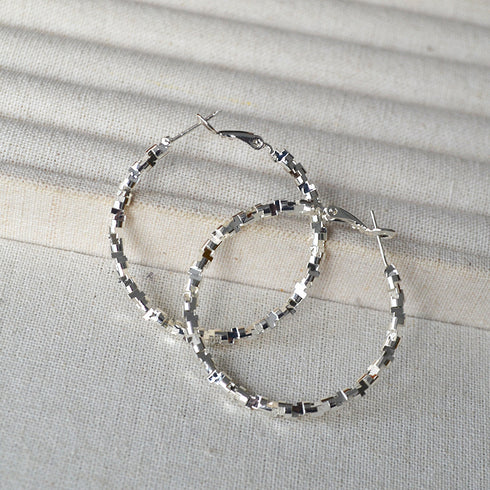 Large Silver Hoop Earrings