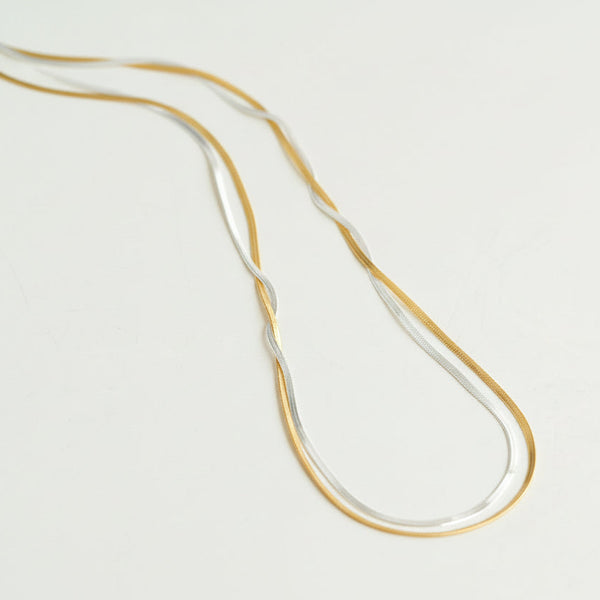 Mixed Metal Snake Chain Necklace