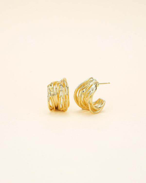 Multilayered Golden Strand Earrings - Zafari Studio Jewelry