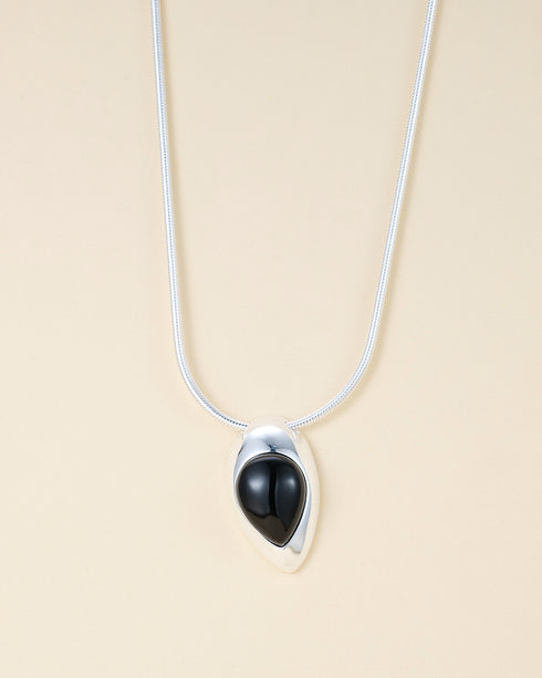 Sterling Silver Teardrop Pendant Necklace - Zafari Studio Jewelry