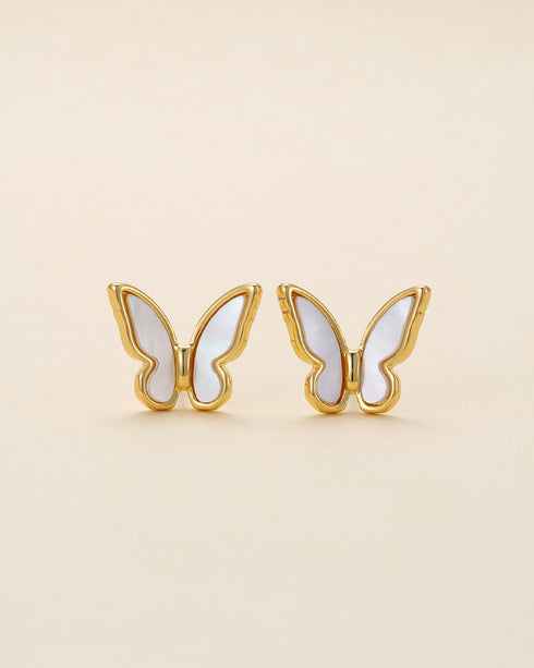 Butterfly Pearl Stud Earrings